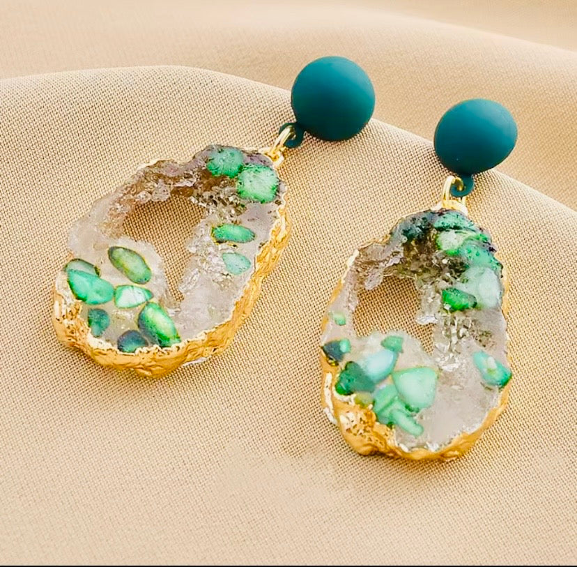 Boucle d’oreilles en émeraude vintage