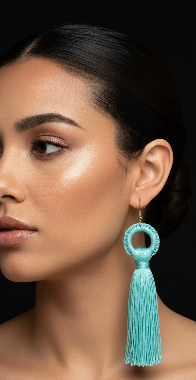 Pendentif glands en soie