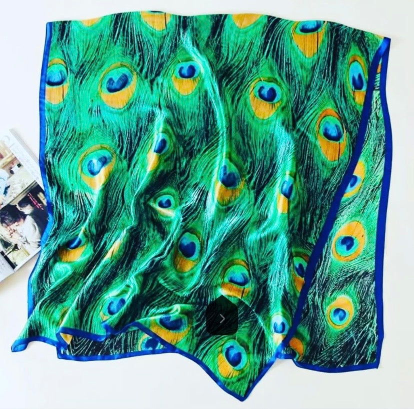 Foulard imprimé paon