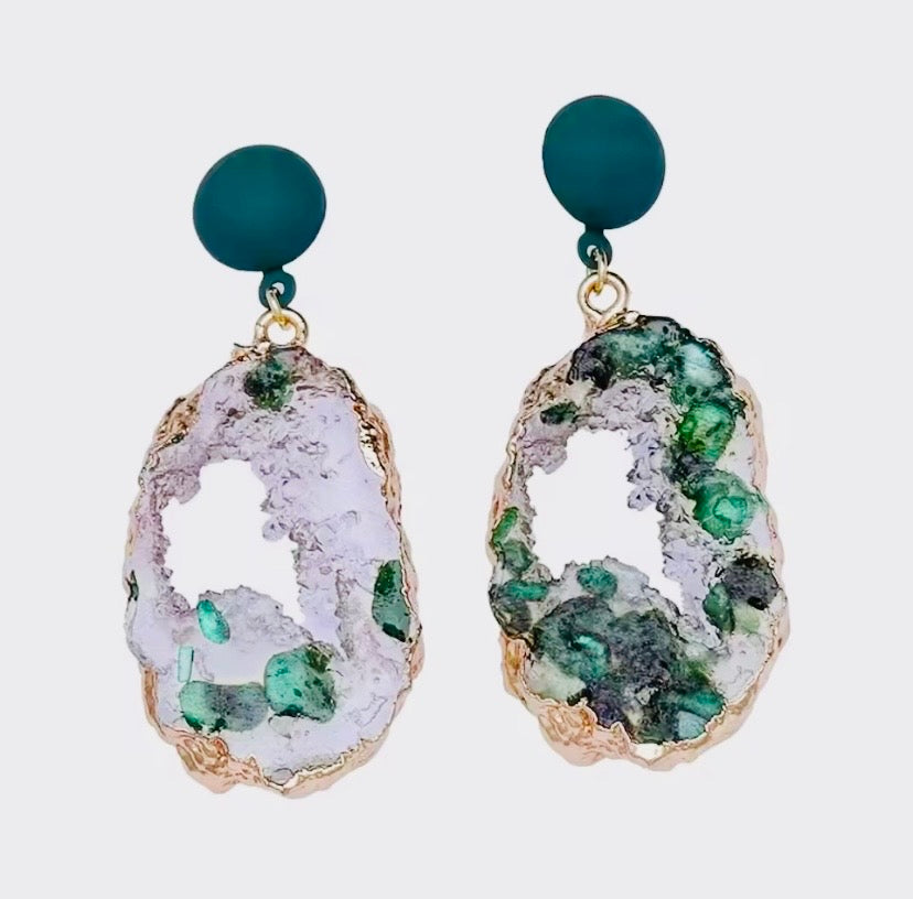 Boucle d’oreilles en émeraude vintage