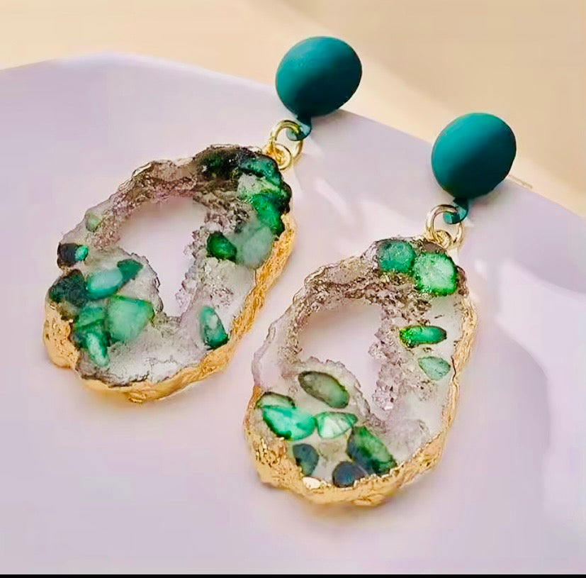 Boucle d’oreilles en émeraude vintage